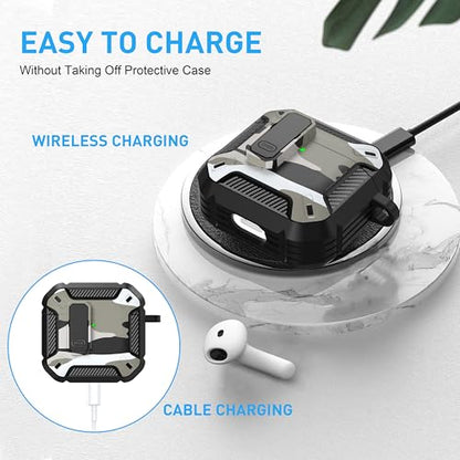 for AirPods 4 Case & AirPods 5 Case with Magnetic Lock, White Camo - color: Camo White, size: AirPods 4 Case 2024 / AirPods 5 Case 2026