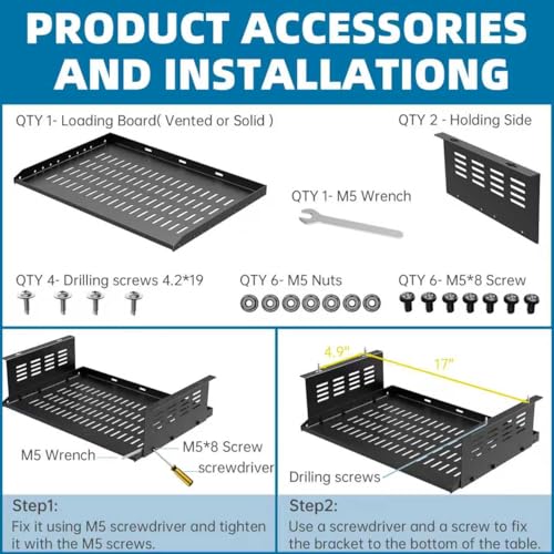 PC Holder Under Desk,Under Desk Computer Mount for Small Form Factor SFF Computers and PCs,Compatible with PlayStation 4, PS4 Slim, PS4 Pro,Gaming UnderDesk L17.3 x H 4" x D 12"