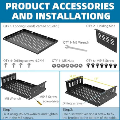 PC Holder Under Desk,Under Desk Computer Mount for Small Form Factor SFF Computers and PCs,Compatible with PlayStation 4, PS4 Slim, PS4 Pro,Gaming UnderDesk L17.3 x H 4" x D 12"