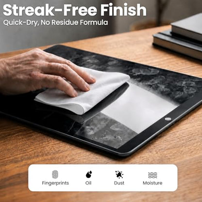 Electronic Wipes Screen Cleaner Streak-Free [2 Pack x40] Computer Screen Wipes, TV Screen Cleaner Wipes, Monitor Wipes for Smart TV, Laptop, iPhone, ipad and more - [Microfiber Cloth + 80 Wipes] - size: 40 Count (Pack of 2)