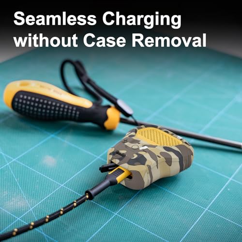 CYBERGUYS Silicone Case for DEWALT Wearable Bluetooth Speaker, Desert Camo | Durable Shock-Proof Non-Slip Protective Cover for DEWALT Mini Speaker, Lanyard, Small Lightweight, Easy-to-Install Sleeve - color: Desert Camo
