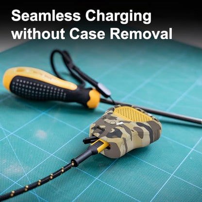 CYBERGUYS Silicone Case for DEWALT Wearable Bluetooth Speaker, Desert Camo | Durable Shock-Proof Non-Slip Protective Cover for DEWALT Mini Speaker, Lanyard, Small Lightweight, Easy-to-Install Sleeve - color: Desert Camo
