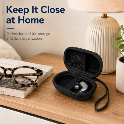 Hard Shell Hearing Aid Case for Most Hearing Amplifiers, Black