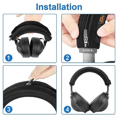 MDRZ1R Protective Headband Cover Compatible with Sony MDR-Z1R Headphone Thicker Sports Fabric Replacement Headband Cushion Pad Cover Black