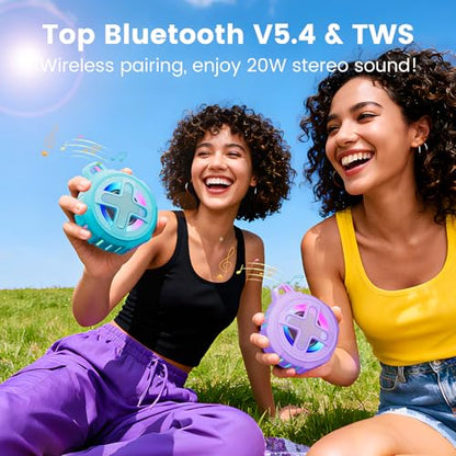 XLeader X8(2 Gen) Upgraded, Bluetooth Shower Speaker, Certified IP67 Waterproof, Small Wireless, Silicone Case, 10W Pro Sound&Deep Bass, 24Hrs Playtime, with Portable Clip, for Beach Kayak Gift Purple - color: D-Purple