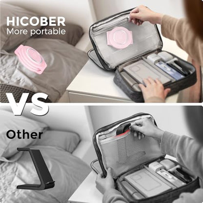 HICOBER 3-in-1 Wireless Charging Station for iPhone, Watch, AirPods, Pink | Charge 3 devices at once, foldable, case-friendly and ready for travel - color: Pink