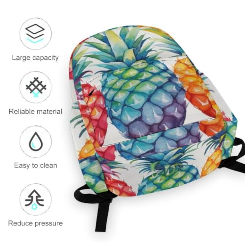 Travel Backpack for Women Men Carry On Backpack Coffee Collection Laptop Bag Lightweight Casual Daypack - color: Colorful Pineapples