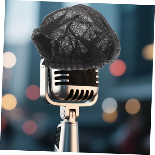 Toyvian 200 Disposable Non-Woven Microphone Covers with Elastic Band for KTV Recording Studio News Interviews Protective Windscreen for Sound Isolation and Hygiene