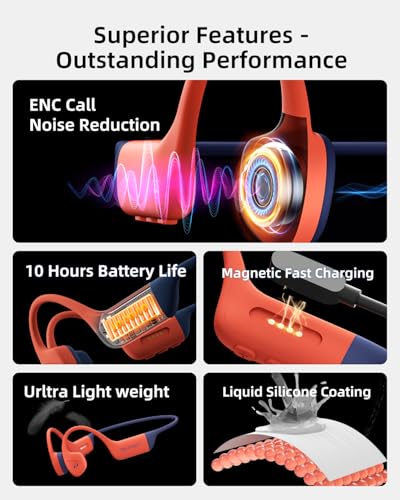 Bone Conduction Headphones,IPX8 Waterproof Swimming Headphones,32GB Memory Open Ear Headphones with Mic,Wireless Bluetooth Earbuds Underwater Sport Earphones for Workout Running Cycling Gift