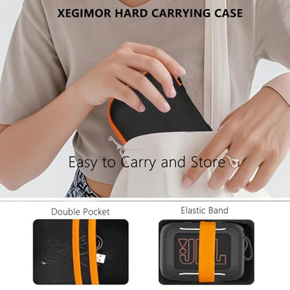Silicone Cover and Hard Carrying Case for JBL Go 5 Bluetooth Speaker | Protective Cases for Go 5 Speaker Accessories, Scratch-Resistant and Drop-Proof Cover (Black) - color: Black