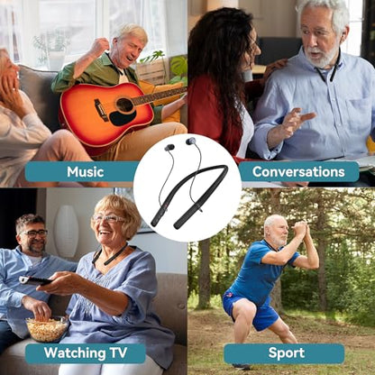 Hearing Aids, Bluetooth Hearing Aid for Seniors Adults, Neckband Rechargeable Hearing Amplifiers with Volume Control