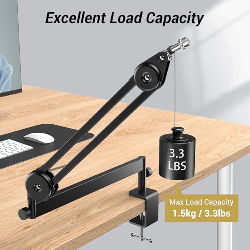 TONOR Microphone Boom Arm, Low Profile Mic Arm - color: Black, style: Invisible Spring