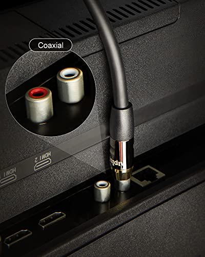 Subwoofer Cable - RCA to RCA Audio Cable, Dual Shielded with Gold Plated Connectors - Black (20FT)