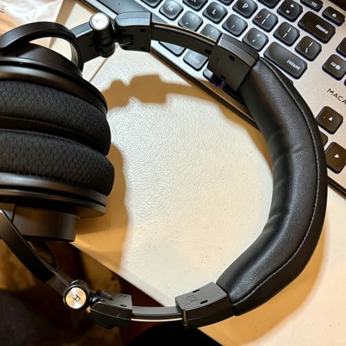 Lukvcoe Headband Replacement Cover for Audio Technica ATH M50, M50X, M50XWH, M50XBT, M50XBT2, M50S/LE Headphones, Cushion Headstrap Pad with Softer Protein Leather, Black - color: Black