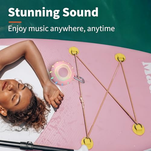 HEYSONG Bluetooth Shower Speaker + DIY Diamond Stickers – Great Gift for Girls - color: DIY Sticks+Pink Speaker