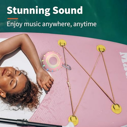 HEYSONG Bluetooth Shower Speaker + DIY Diamond Stickers – Great Gift for Girls - color: DIY Sticks+Pink Speaker