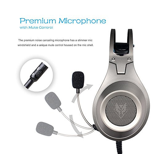 NUBWO N2 Gaming Headset for Xbox One PS4 PlayStation 4, Headphones Computer PC Mic Stereo Gamer Microphone for Skype Xbox one s Xbox 1 x Nintendo Switch Games