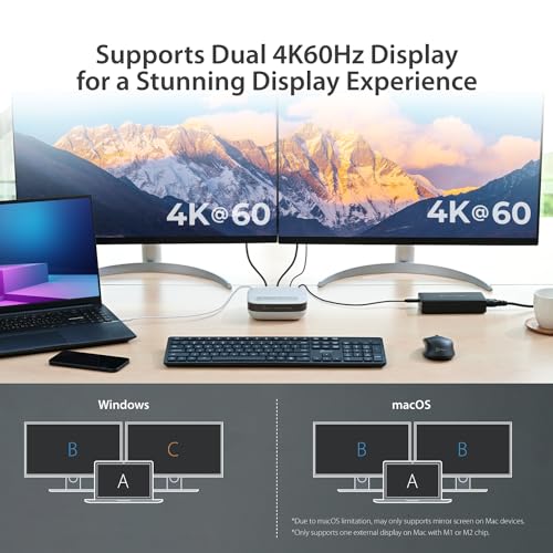 j5create USB-C Dual 4K Speakerphone Dock Pro, Dual 4K HDMI Audio Dock | for Video Conference, USB-A x 2, USB-C, Gigabit ethernet, Pass-Through Charging - Works with Teams, Zoom (JCDS337)