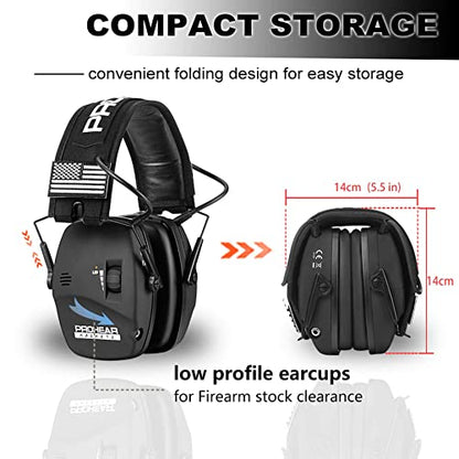 PROHEAR Digital Electronic Shooting Ear Protection 5X Sound Amplification Earmuffs, 23dB NRR Low Profile Noise Reduction Hearing Protection for Gun Range and Hunting, Black - style: Electronic 2.0 - Black