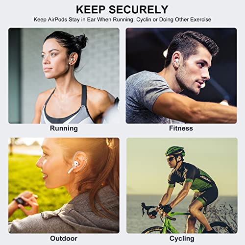 2 Pairs Ear Hooks for AirPods Pro 2 1 AirPod 4-1, Transparent | Upgraded Anti Slip Sports Clip Hooks, AirPods Pro 2, Pro, AirPods 4, 3, 2 & 1, Friendly to Glasses Wearers - color: Transparent