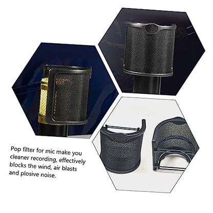 Metal Mesh Pop Filter for Microphone, Black Wind Screen