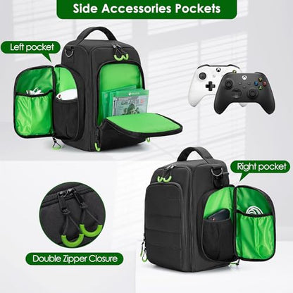 PGmoon Travel Carrying Case Compatible with Xbox Series X Console | Protective Storage Carry Bag for Controllers, Cables, Game Discs and More (Patent Design)
