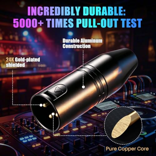 Ancable 3.5mm to XLR, 2-Pack 3.5mm Stereo TRS Mini-Jack Female to 3-Pin XLR Male Microphone Adapter, Audio Converter for Camcorders, Recorders, Mixers - size: 2-Pack