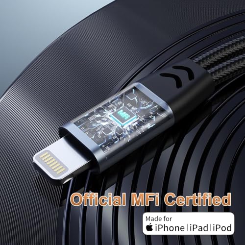 [Apple MFi Certified] iPhone Lightning to 2 Lightning Adapter, Dual Lighting AUX + Charger Adapter Dongle Cable Splitter Compatible for iPhone 14/13/12/11/SE/X/XR/XS/8/7/6 Support Call (Black) - color: Black