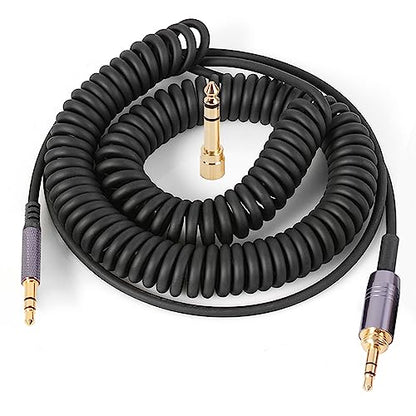 FAAEAL Solo4 Coiled Audio Cable Compatible for Dre Beats Studio3 Solo3 Marshall Major 3 Major 4 Headphones 3.5mm Extension Cable with 6.35mm Adapter(4.2ft-14ft) - size: 4.2ft-14ft