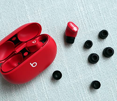 Ear Hooks Memory Foam Ear Tips Kits Compatible with Beats Studio Buds, Anti-Slip Comfortable Noise Reduce Double Flange Eartips Accessories Compatible with Beats Studio Buds Black L/M/S