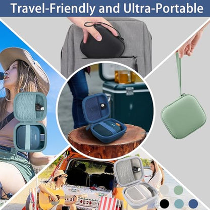 for Bose New SoundLink Micro 2nd Gen Speaker Protective Case, Twilight Blue | EVA Hard Shell, Soft Velvet Lining, Durable Wrist Strap, Portable Travel Bag with Carabiner, Mesh Accessory Pocket - color: Dark Blue Case