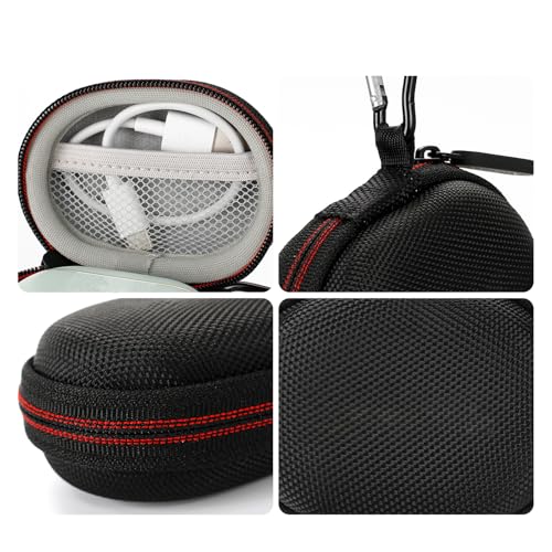 Hard Shell Waterproofing Earphone Case with Metal Carabiner, Crushproof Fabric Protections Compact Travel Design Shockproof Fabric Earbuds Storage Box - color: B