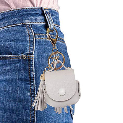 MODOS LOGICOS Charging Case Cover for Apple AirPods, PU Leather Case with Tassels - Beige - color: Beige(pu)