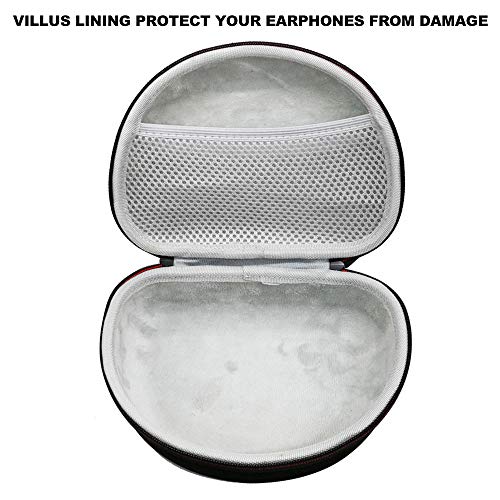 Universal Headphone Case, Waterproof Earbud Case Travel Carrying Hard Shell Bag with Mesh Pocket for SD Memory Card Overear and Onear Headphone