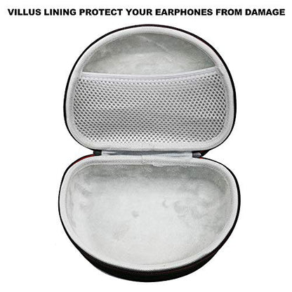 Universal Headphone Case, Waterproof Earbud Case Travel Carrying Hard Shell Bag with Mesh Pocket for SD Memory Card Overear and Onear Headphone