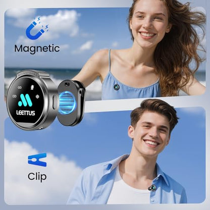 Mini Microphone for iPhone 17/16/15-7/Android/Tablet,Lavalier Wireless Microphones with Dual Receivers, DSP Noise Cancellation,Magnetic Clip,18H, Ideal for Video Recording,Podcast,Interviews, Gifts