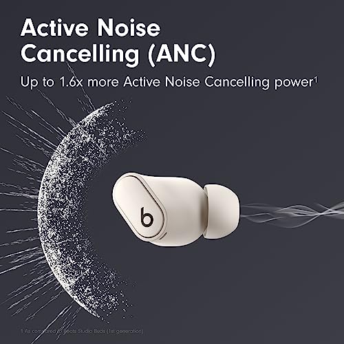 Beats Studio Buds + | True Wireless Noise Cancelling Earbuds, Enhanced Apple & Android Compatibility, Built-in Microphone, Sweat Resistant Bluetooth Headphones, Spatial Audio - Ivory | Noise cancellation and audio playback with 2 drivers, microphone and w