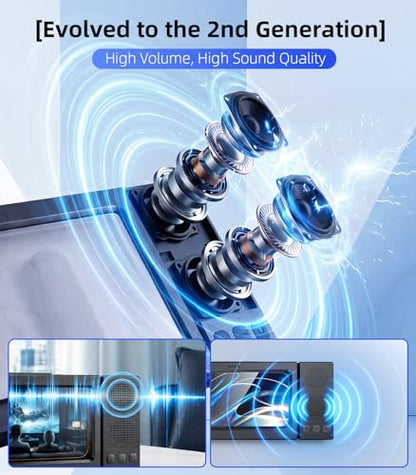 2nd Gen Shower Phone Holder Waterproof with Speaker Hole 1200mAh | 18H Playtime With Dual Bluetooth Speaker IPX6 Speakers High-Sensitivity Touchscreen Rich Bass Sound Bluetooth 5.3 (White） - color: White