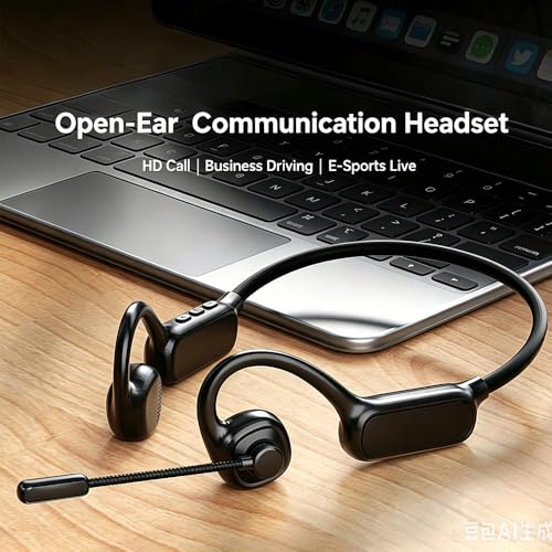 AYI Air Conduction Open Ear Headphones with 270° Rotating External Microphone Bluetooth Headset Smart ENC Call Noise Canceling Dual Device Pairing Ergonomic Fit for Office Driving Sports-Black - color: Over ear Headphone external Mic W3 Black