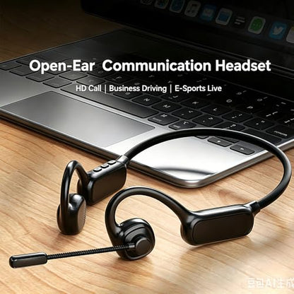 AYI Air Conduction Open Ear Headphones with 270° Rotating External Microphone Bluetooth Headset Smart ENC Call Noise Canceling Dual Device Pairing Ergonomic Fit for Office Driving Sports-Black - color: Over ear Headphone external Mic W3 Black