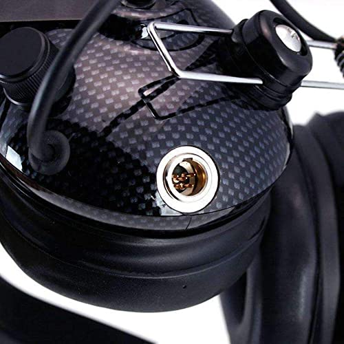 Rugged Radios H42-CF Carbon Fiber Behind The Head Two-Way Radio Headset with Dynamic Noise Cancelling Microphone, Push to Talk, and 3.5mm Input Jack for Music & MP3 Players | Two-Way Radio Headset with Clear Hear Speakers, Noise-Canceling Mic, PTT, 3.5mm