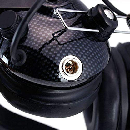 Rugged Radios H42-CF Carbon Fiber Behind The Head Two-Way Radio Headset with Dynamic Noise Cancelling Microphone, Push to Talk, and 3.5mm Input Jack for Music & MP3 Players | Two-Way Radio Headset with Clear Hear Speakers, Noise-Canceling Mic, PTT, 3.5mm