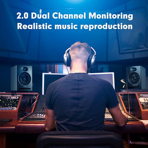 Ortizan C7 Powered Studio Monitors Pair with Bluetooth 5.3, Black | FOR HOME STUDIOS – Compact active monitors for music production, content creation, gaming and desktop audio.