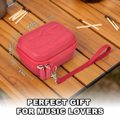ANKHOH Hard Speaker Case for JBL Go 5/4/3 with Wrist Strap, Case Only - color: Red