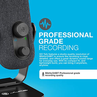JLab, Go Talk, USB-C Microphone, Cardioid Omnidirectional, Plug and Play, Black - color: Black