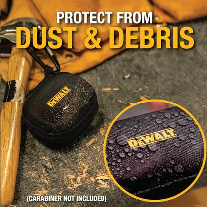 DEWALT Heavy Duty Protective Headphone Case for TWS Earbuds & Mini Speaker | Compact Lightweight w/EVA Headphone Case Hard Shell, Shockproof, Water-Resistant, Soft Interior & Accessory Mesh