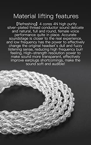KZ ZST 0.75mm 2 pin Upgrade Silver Plate Replacement Earphones Cable for KZ Earphones (silver)