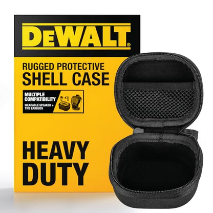 DEWALT Heavy Duty Protective Headphone Case for TWS Earbuds & Mini Speaker | Compact Lightweight w/EVA Headphone Case Hard Shell, Shockproof, Water-Resistant, Soft Interior & Accessory Mesh