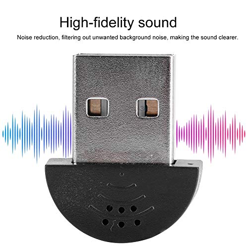 Mini USB Microphone for Computer, Noise Reduction MIC Recording for Desktop PC, Free Audio Receiver Adapter for Web Chat Video Conferencing MSN fit USB Interface