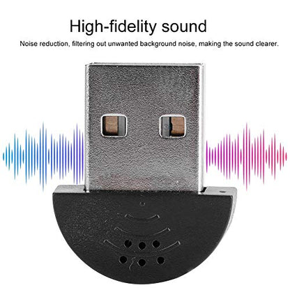 Mini USB Microphone for Computer, Noise Reduction MIC Recording for Desktop PC, Free Audio Receiver Adapter for Web Chat Video Conferencing MSN fit USB Interface
